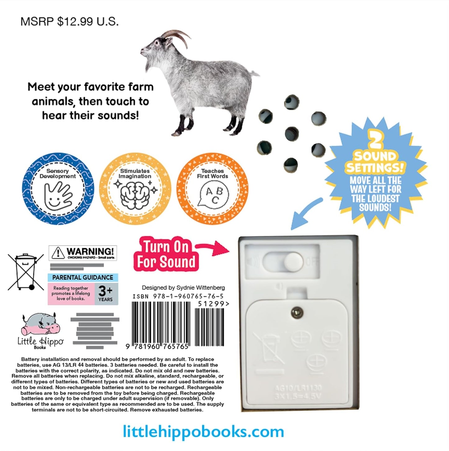 little hippo books see touch hear farm animals touch and feel with sound