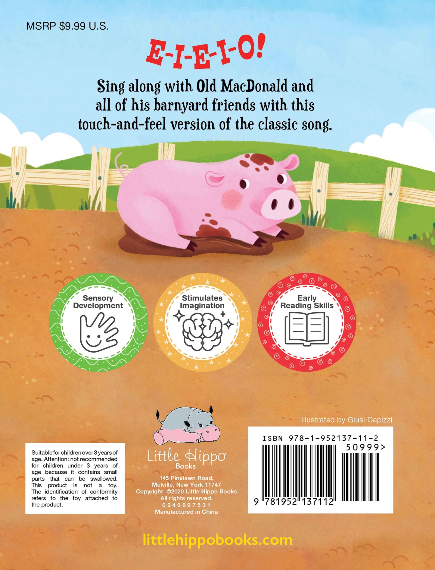 Little Hippo: Touch and Feel Old MacDonald Had a Farm Board Book Children Tactile Learning Real Photography classic