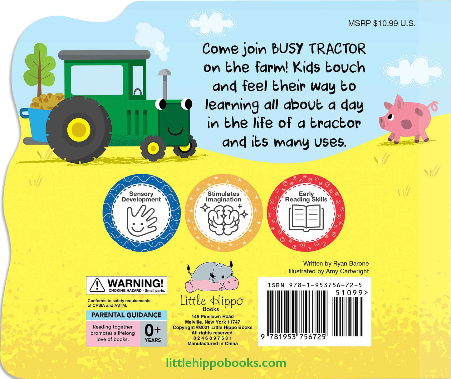 Little Hippo Books Busy Tractor Touch and Feel