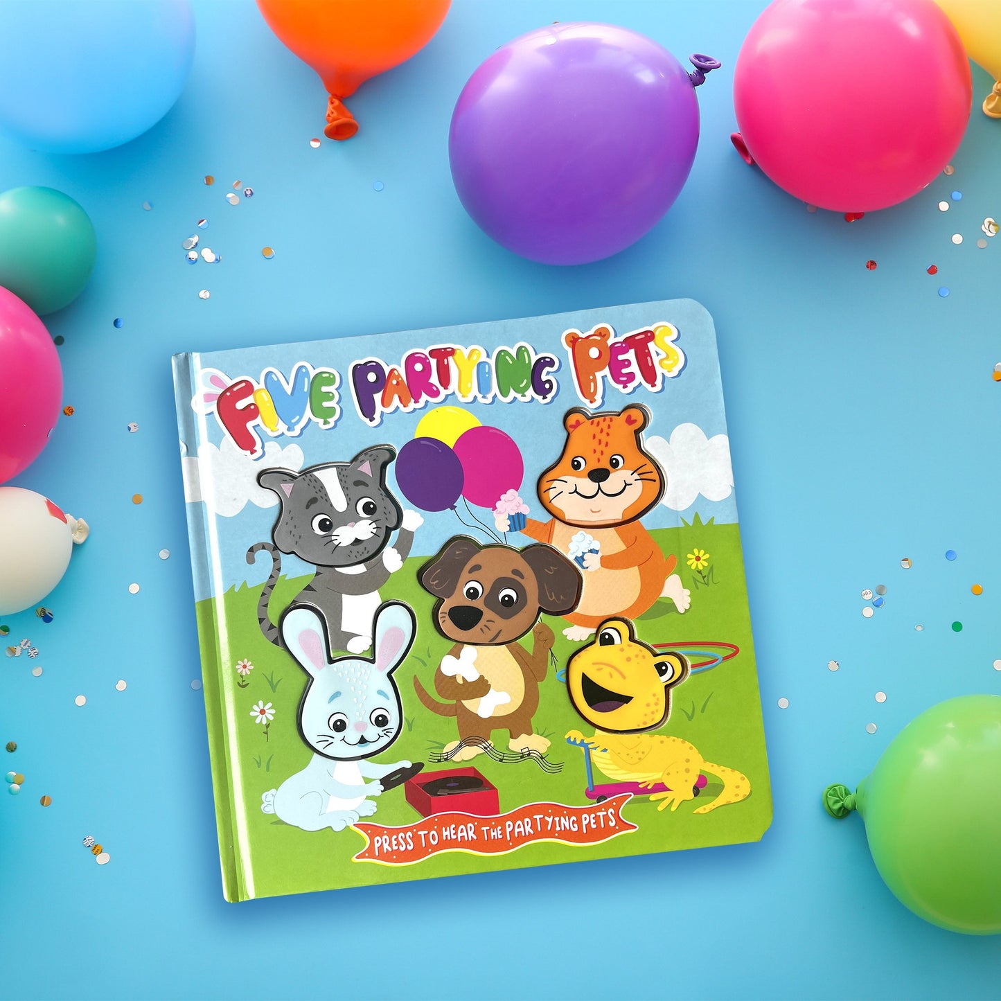 little hippo books sound book with silicone buttons partying pets for toddlers