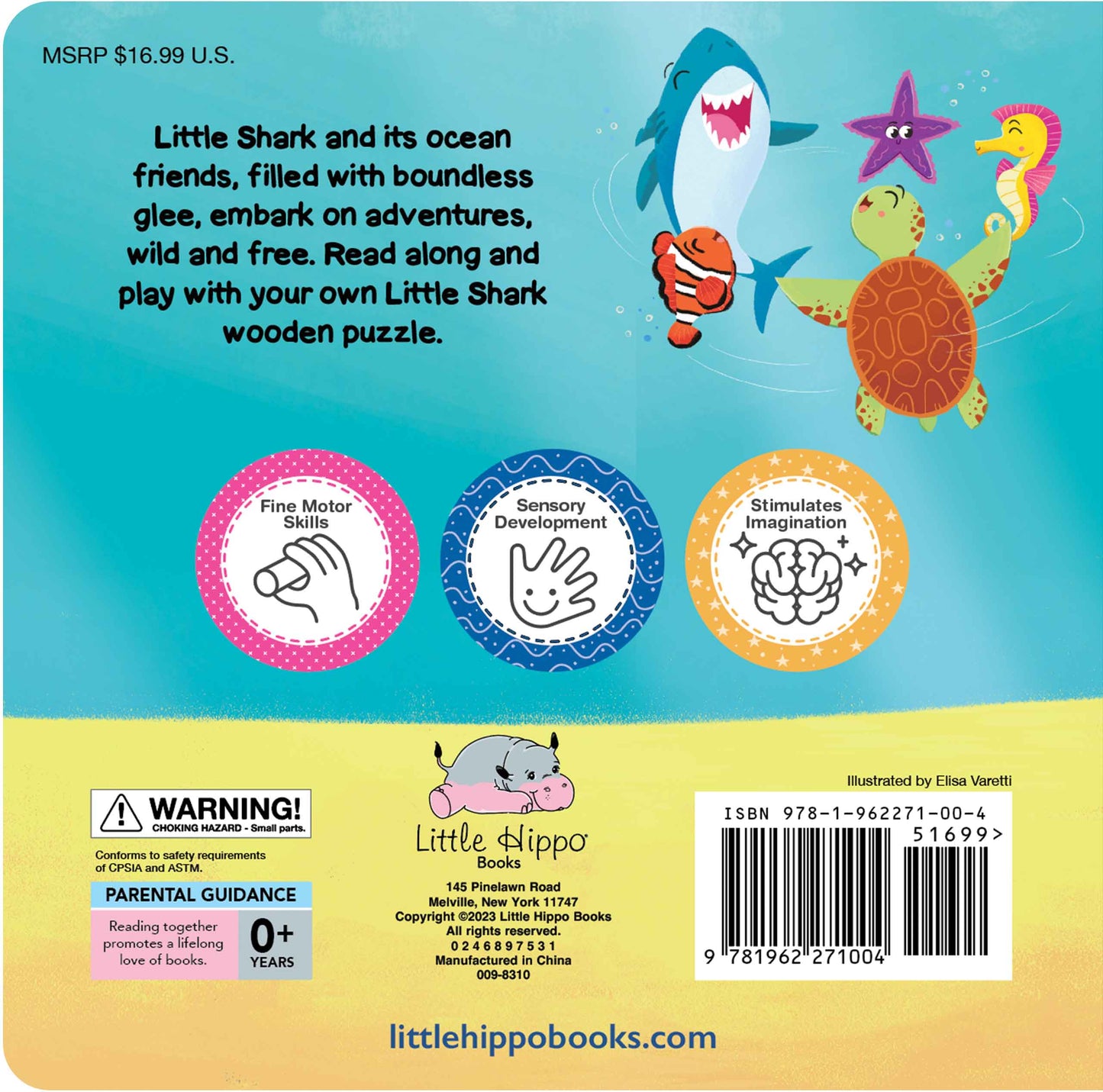 little hippo books shark and friends toddler story with wooden shark puzzle