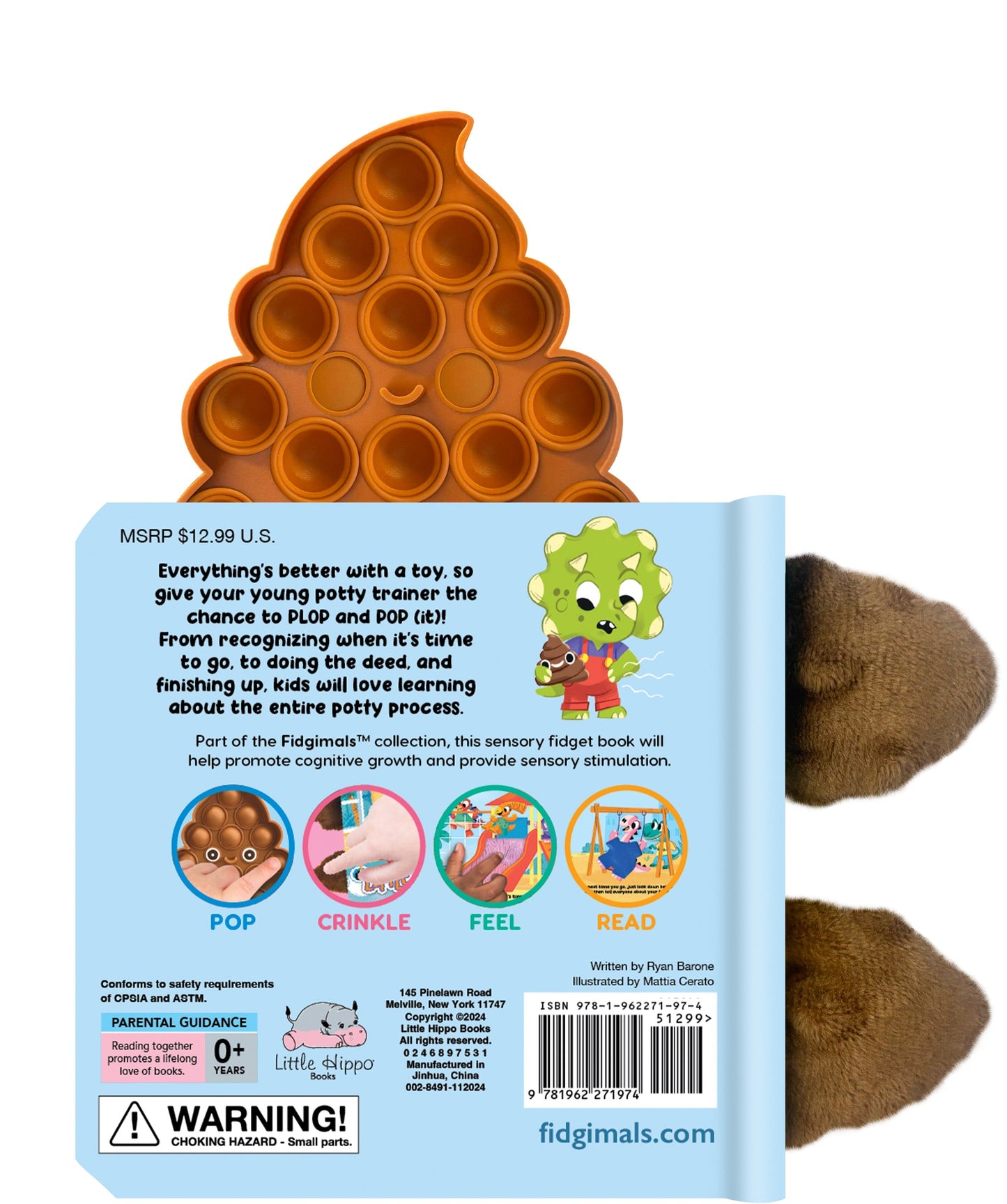 little hippo books poop fidgimal sensory books for toddlers