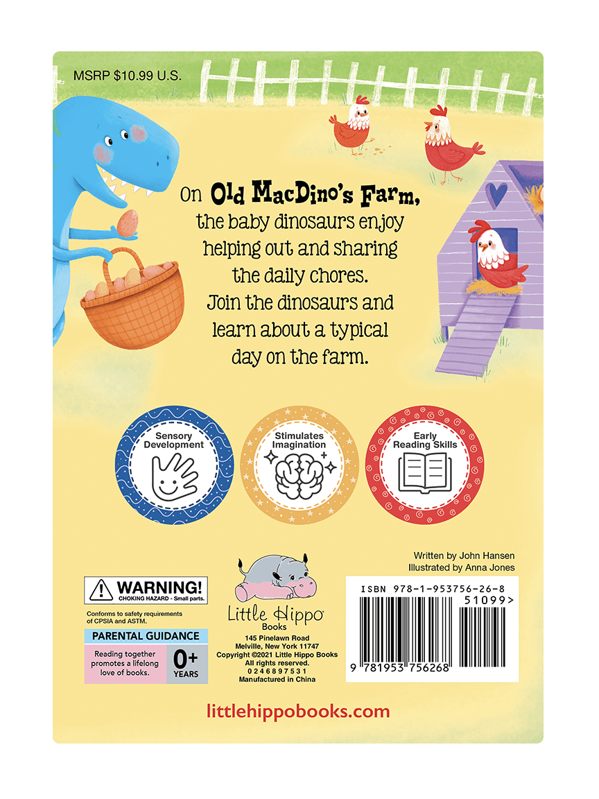 Little Hippo Books Old MacDino's Farm Touch and Feel