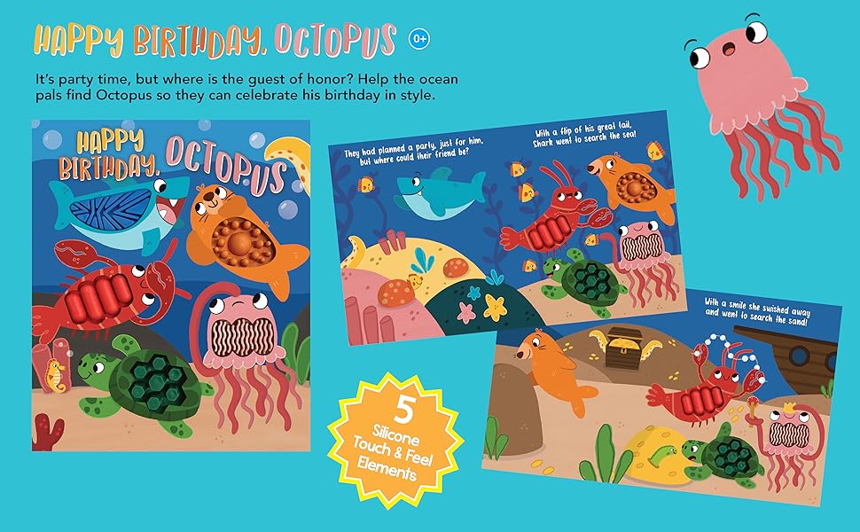 little hippo books happy birthday octopus ocean touch and feel book for toddlers