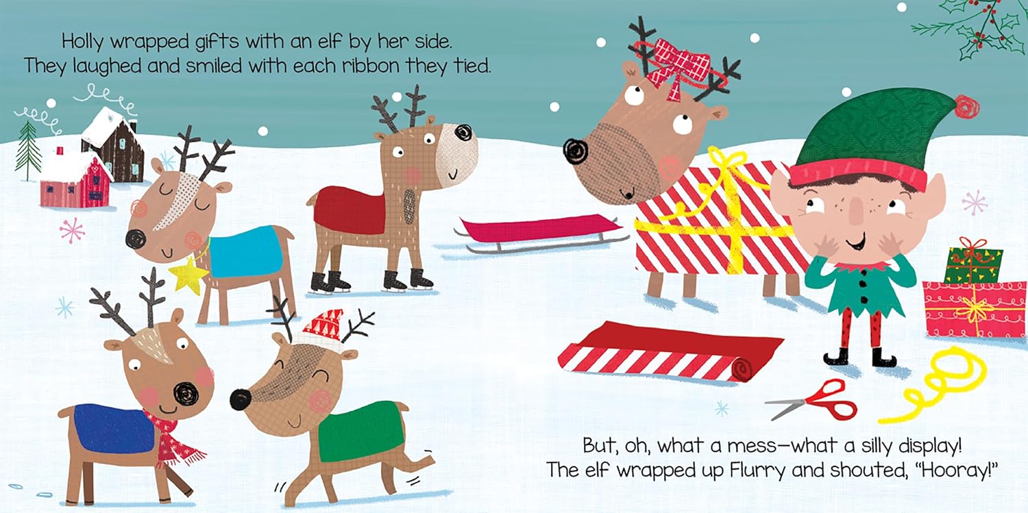 little hippo books holiday christmas touch and feel storybook for toddlers with reindeer