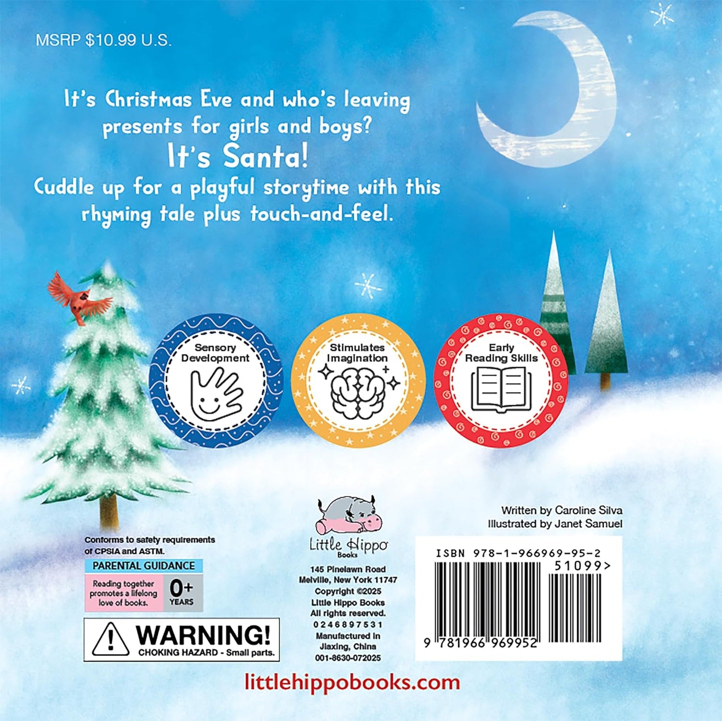 little hippo books it's santa holiday christmas touch and feel storybook for toddlers