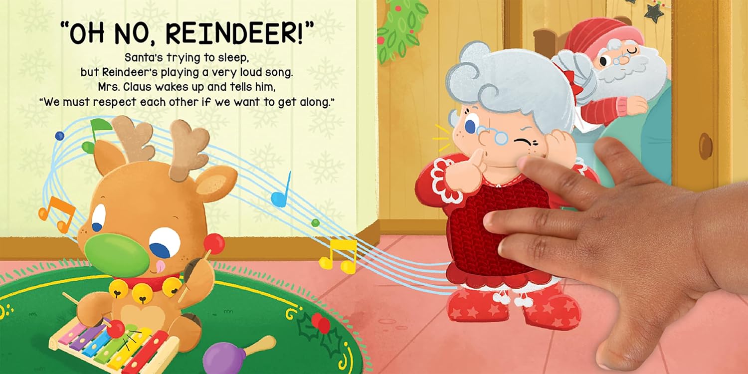 little hippo books holiday christmas touch and feel storybook for toddlers with reindeer