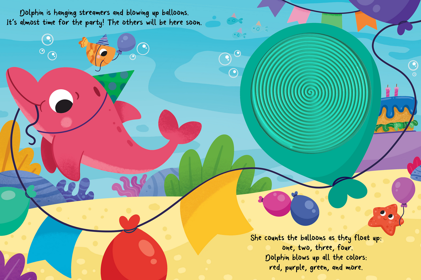 little hippo books silicone touch and feel happy birthday turtle