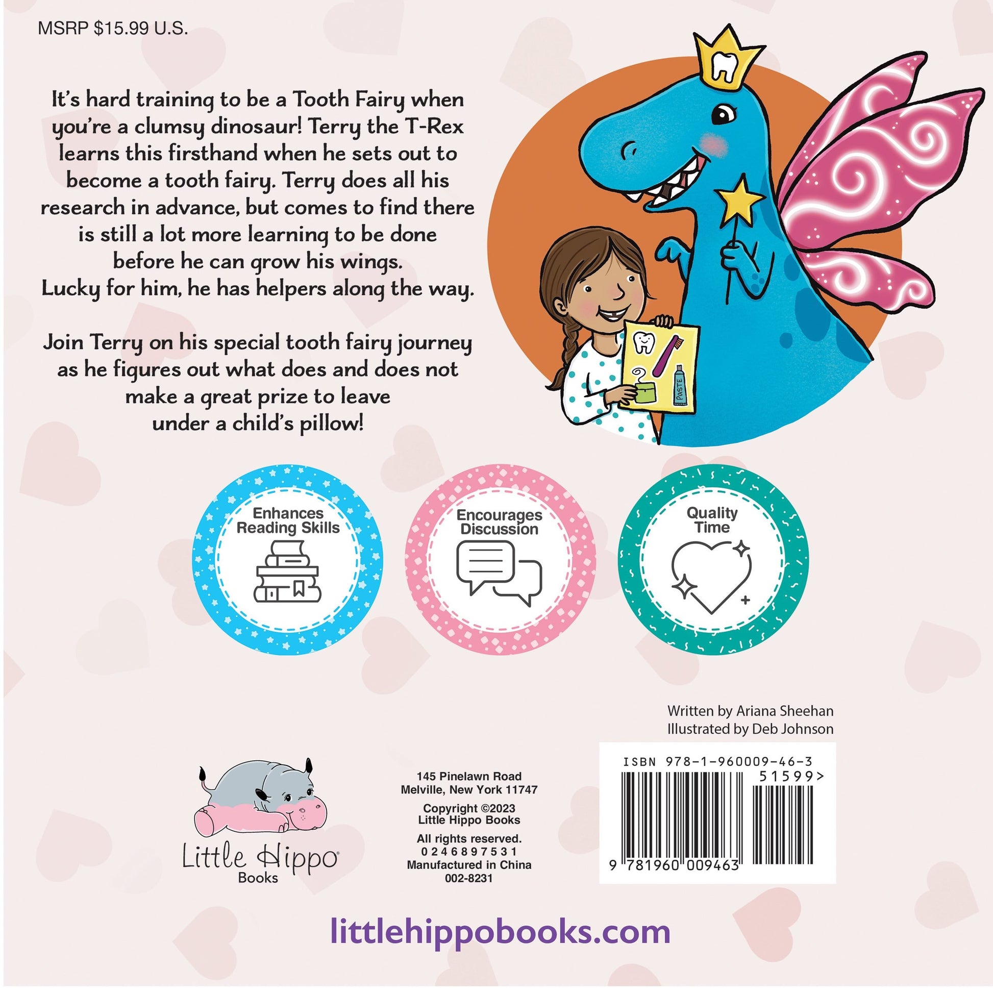 little hippo books picture book for children dinosaur t-rex tooth fairy life lessons