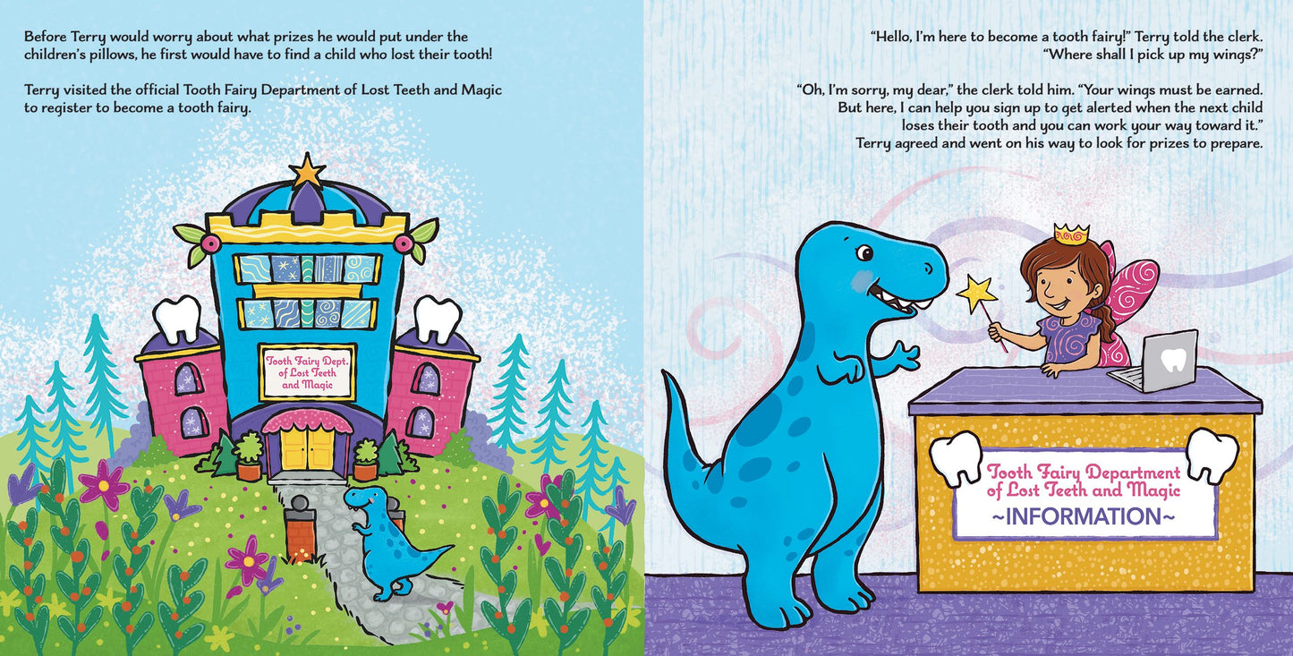 little hippo books picture book for children dinosaur t-rex tooth fairy life lessons