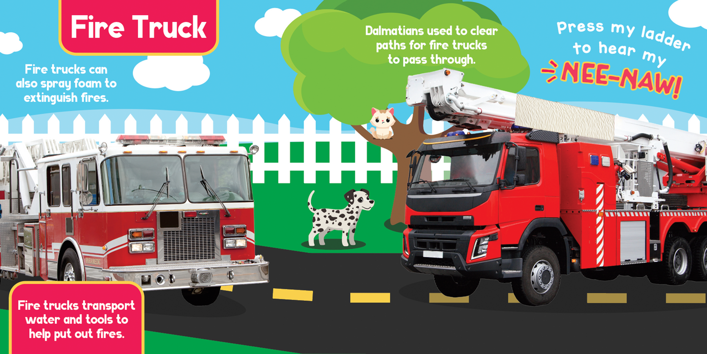little hippo books trucks vehicles touch and feel book with sound for toddlers