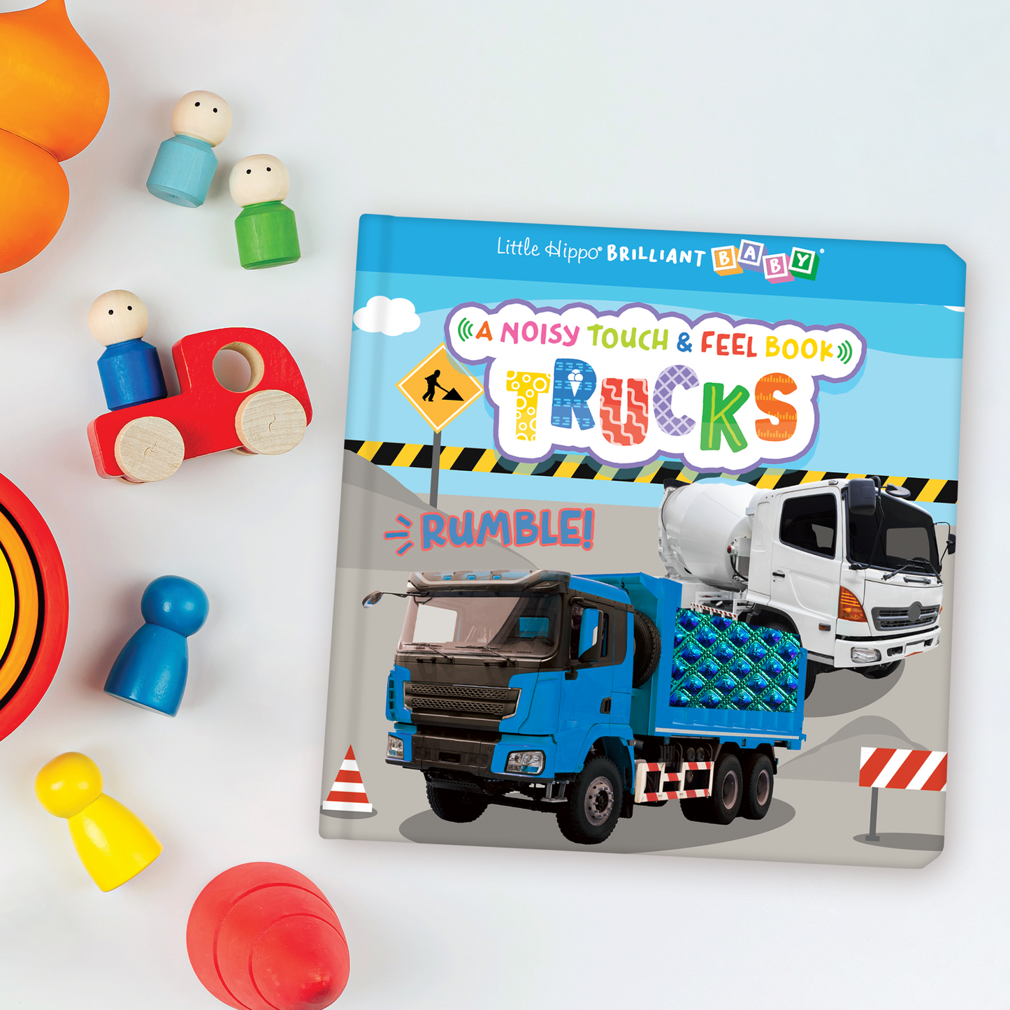 little hippo books trucks vehicles touch and feel book with sound for toddlers
