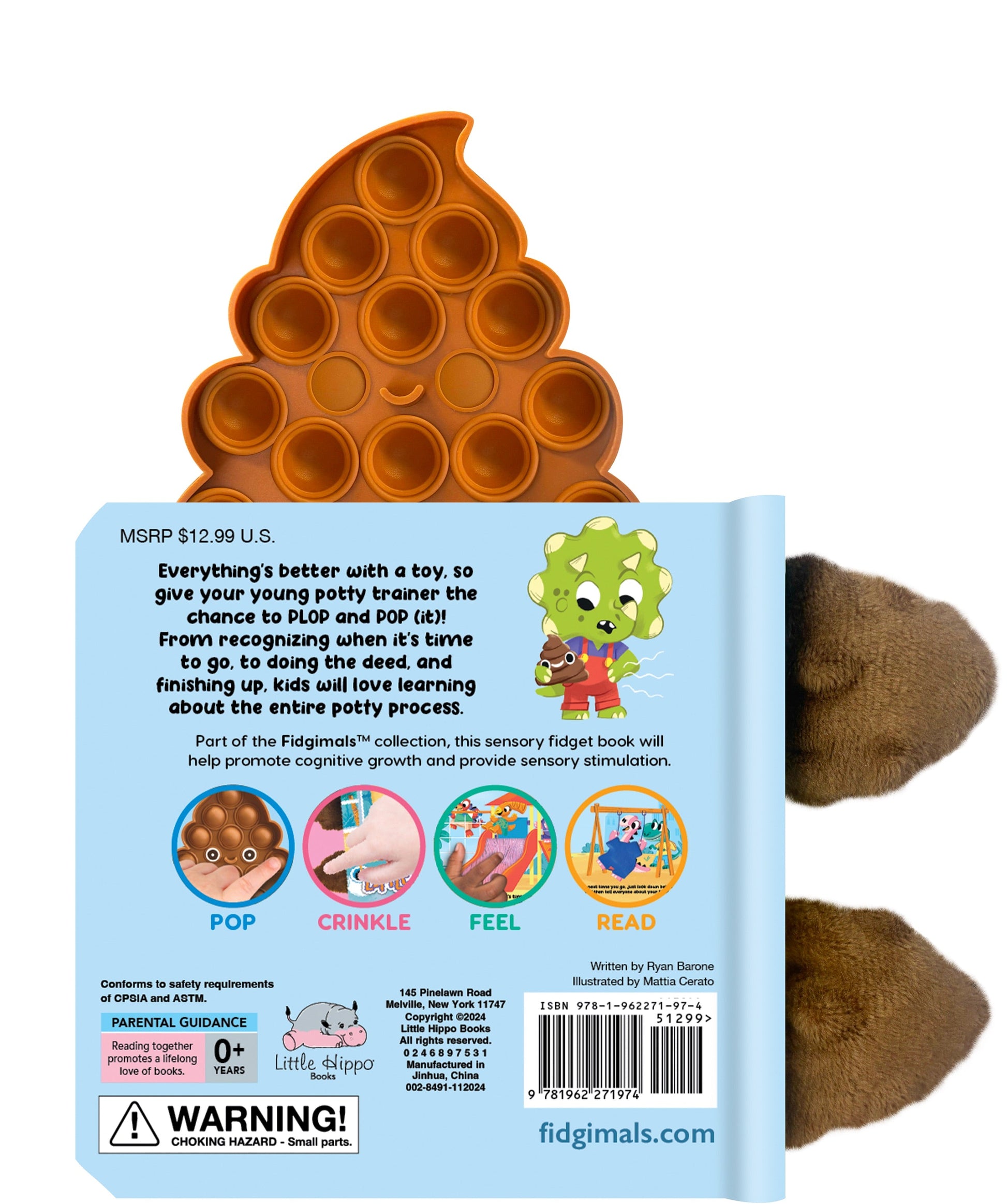 little hippo books poop fidgimal sensory books for toddlers