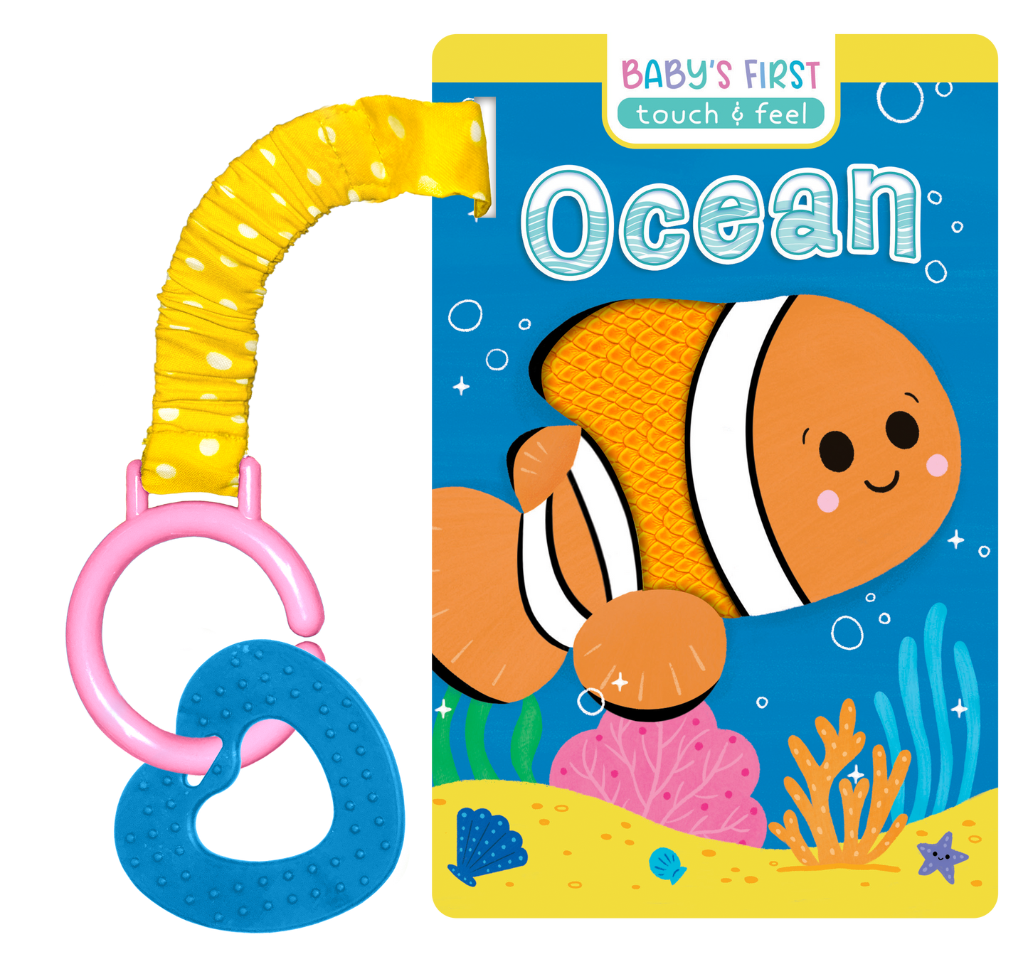 little hippo book sensory touch and feel ocean book with attached teether set