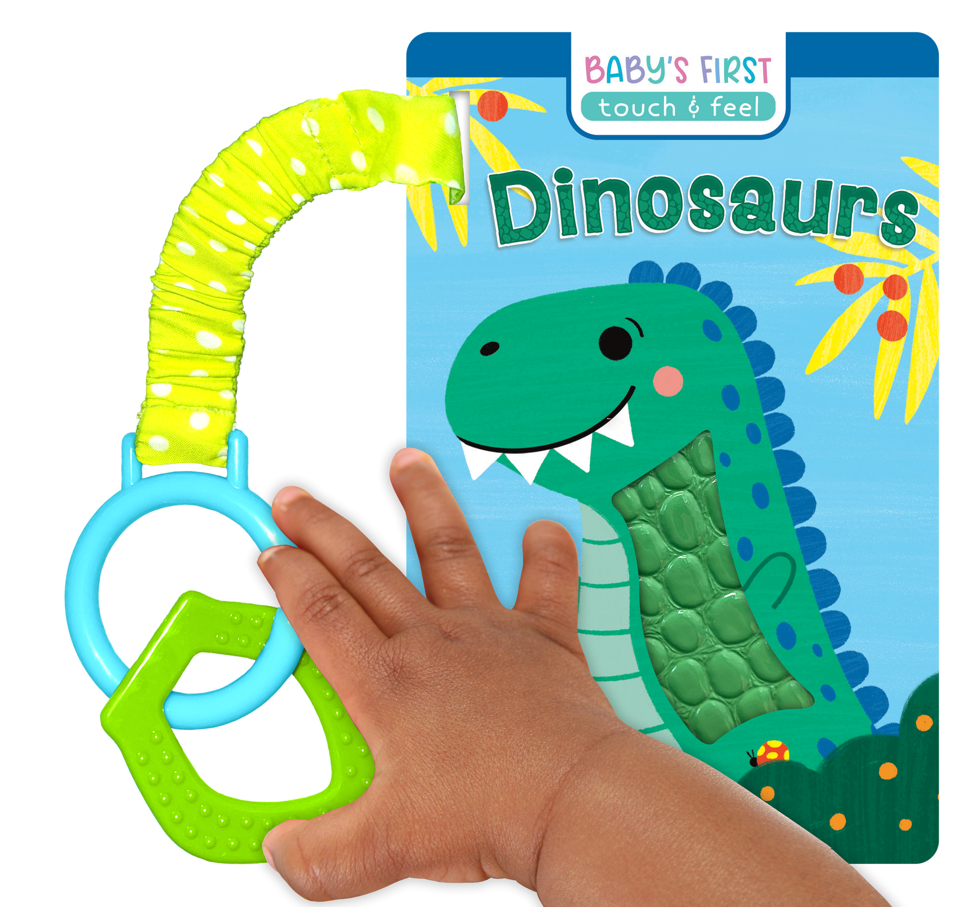 little hippo books sensory dinosaur touch and feel book with teether set