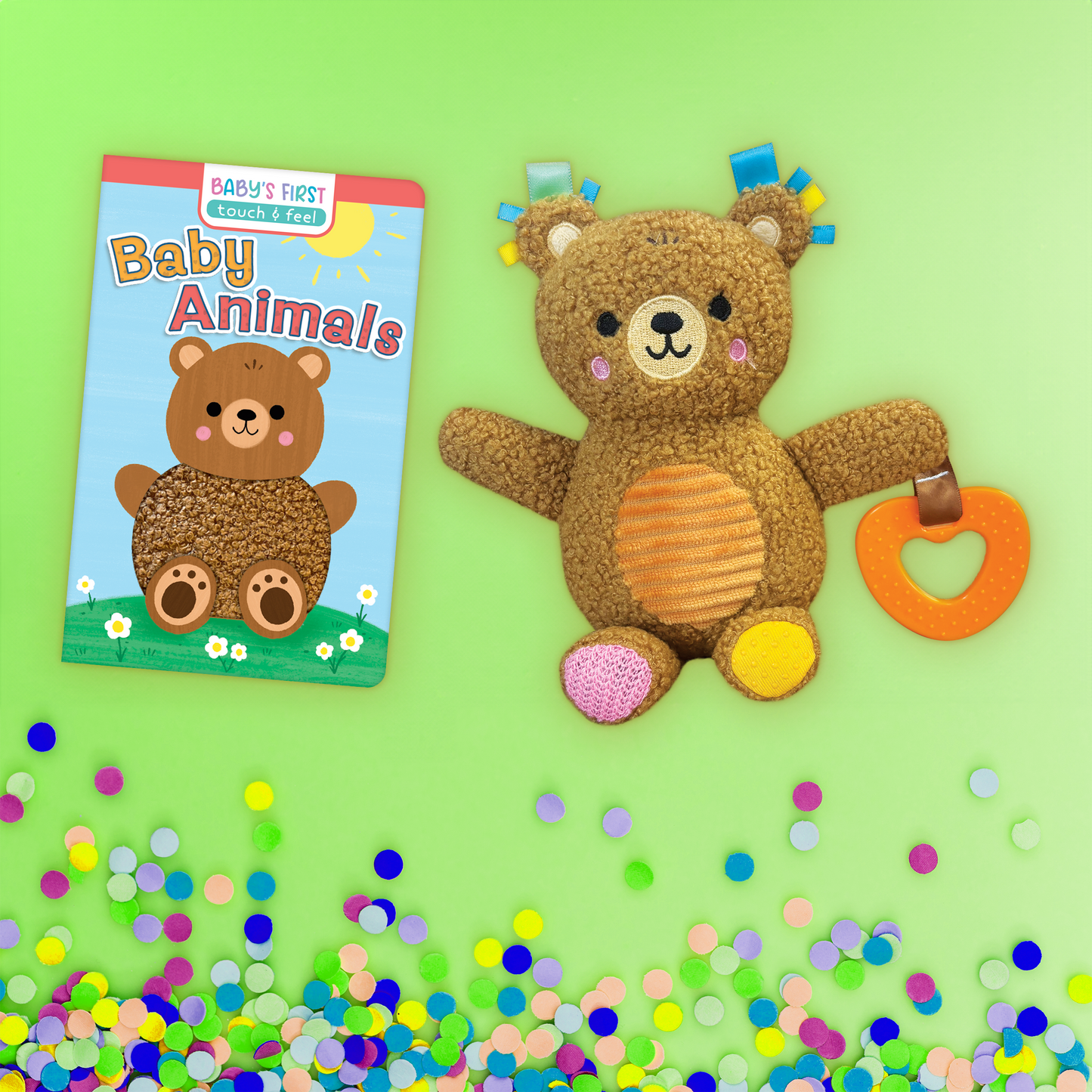 little hippo books sensory plush with teether and touch and feel book set