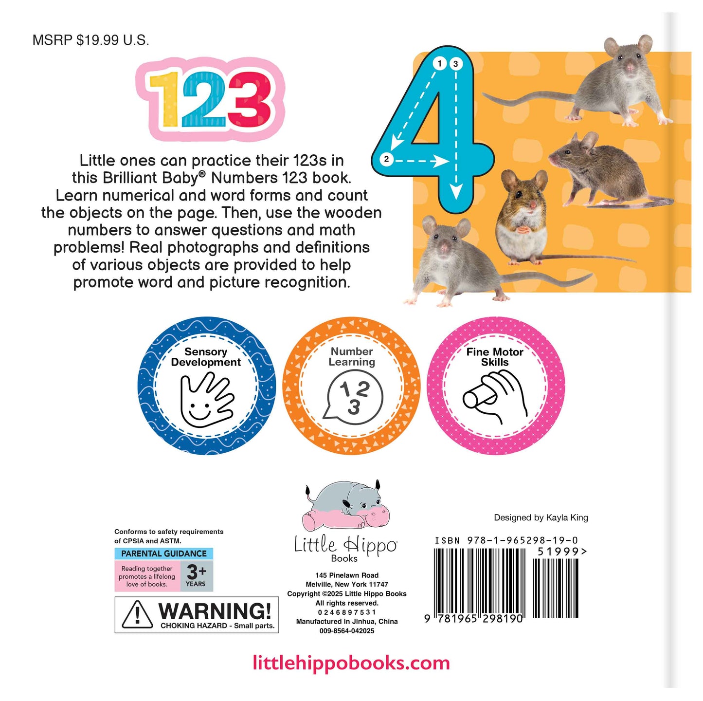 little hippo books brilliant baby counting with wooden numbers 123 for toddlers