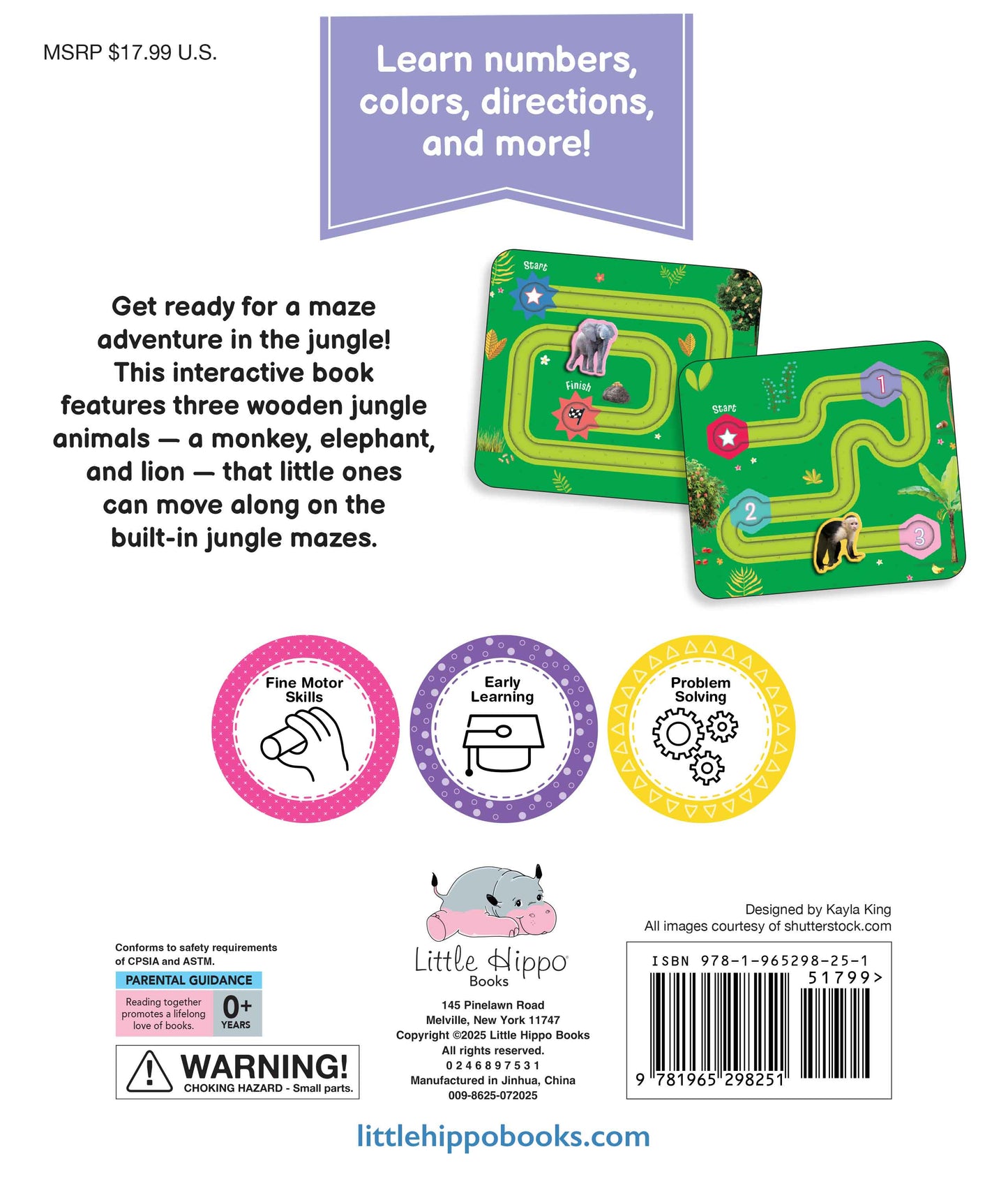 little hippo books in the jungle maze adventure with wooden animals for toddlers