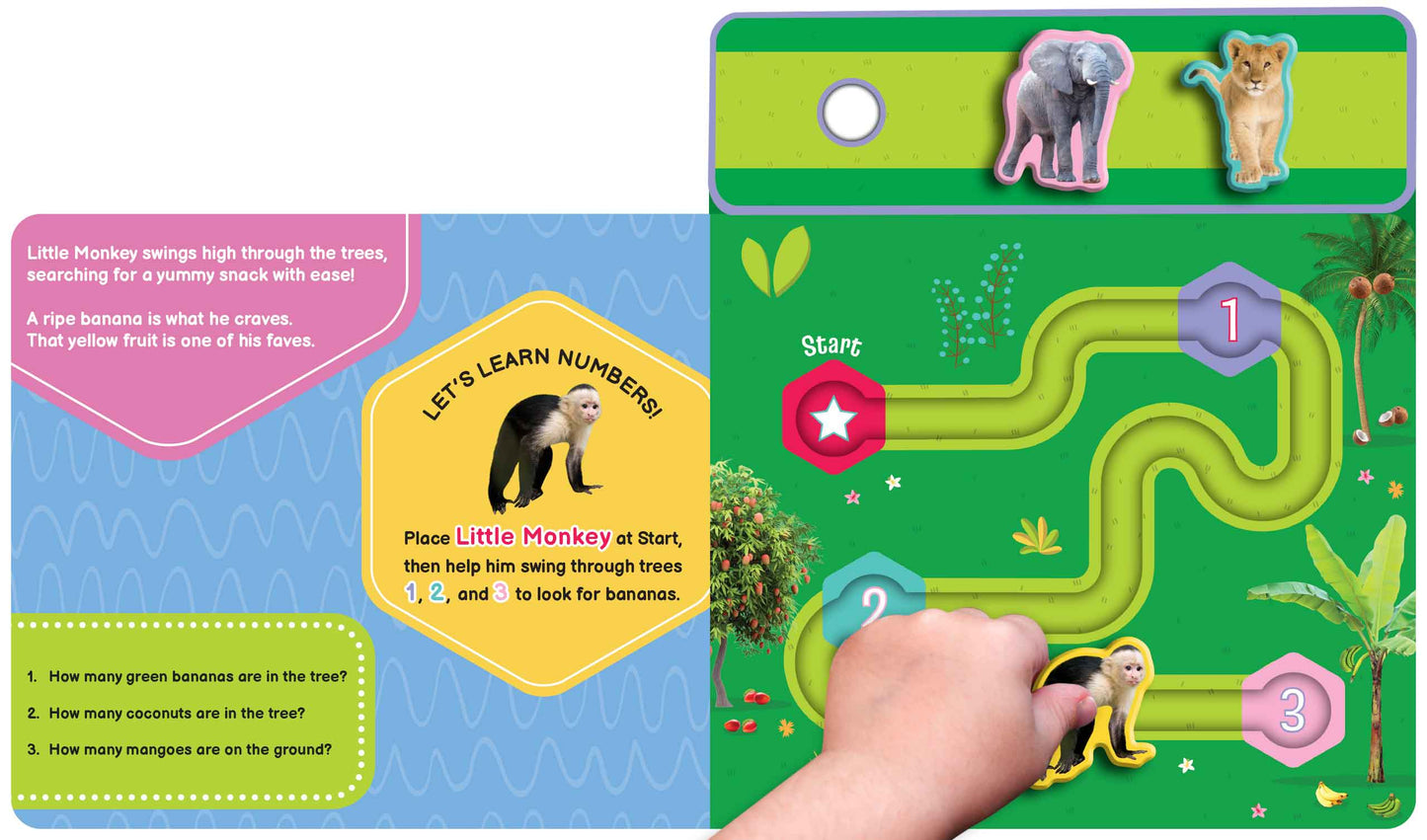 little hippo books in the jungle maze adventure with wooden animals for toddlers