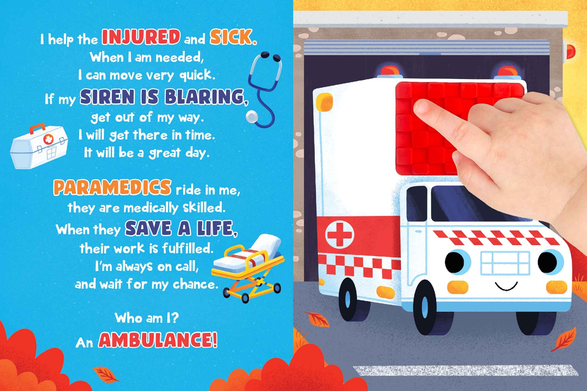 little hippo books silicone touch and feel rescue vehicles for toddlers