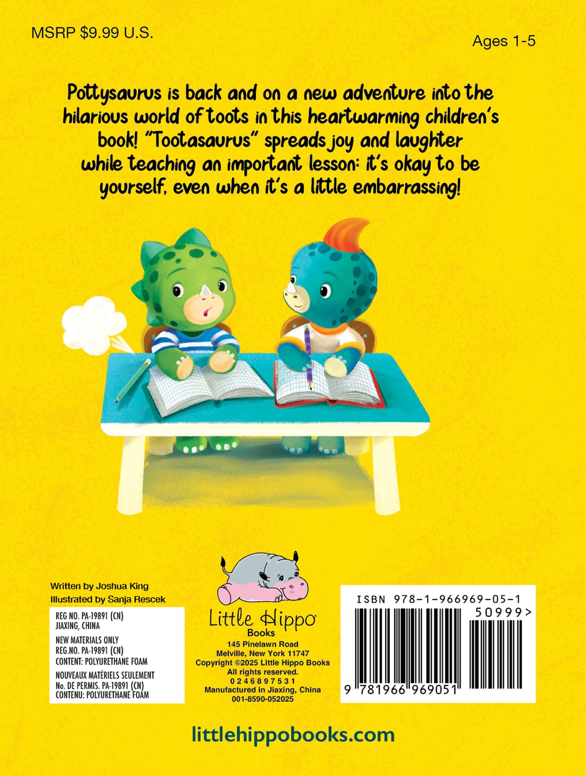 little hippo books tootasaurus dinosaur potty book for toddlers