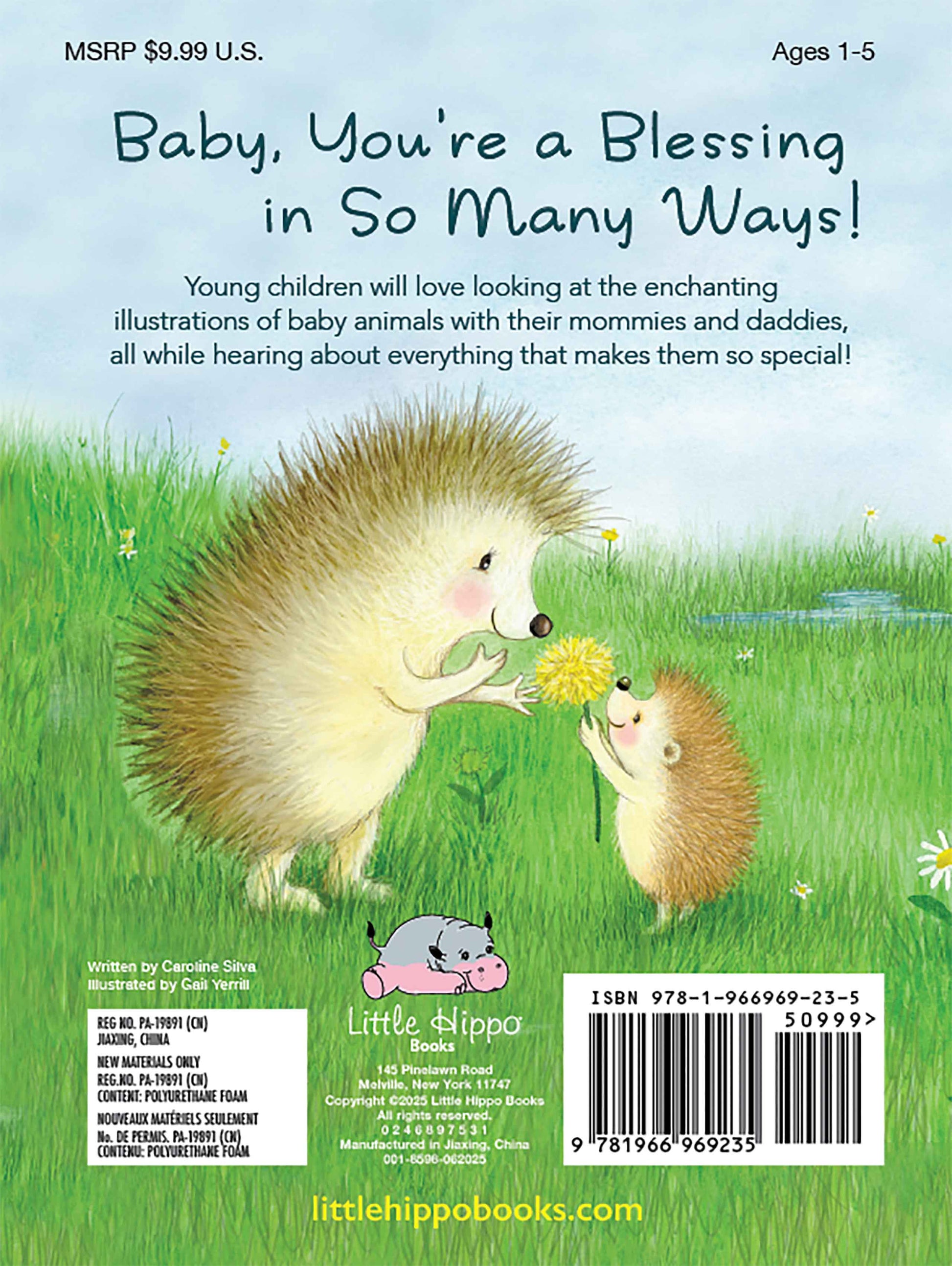 little hippo books baby's first blessings story book for toddlers