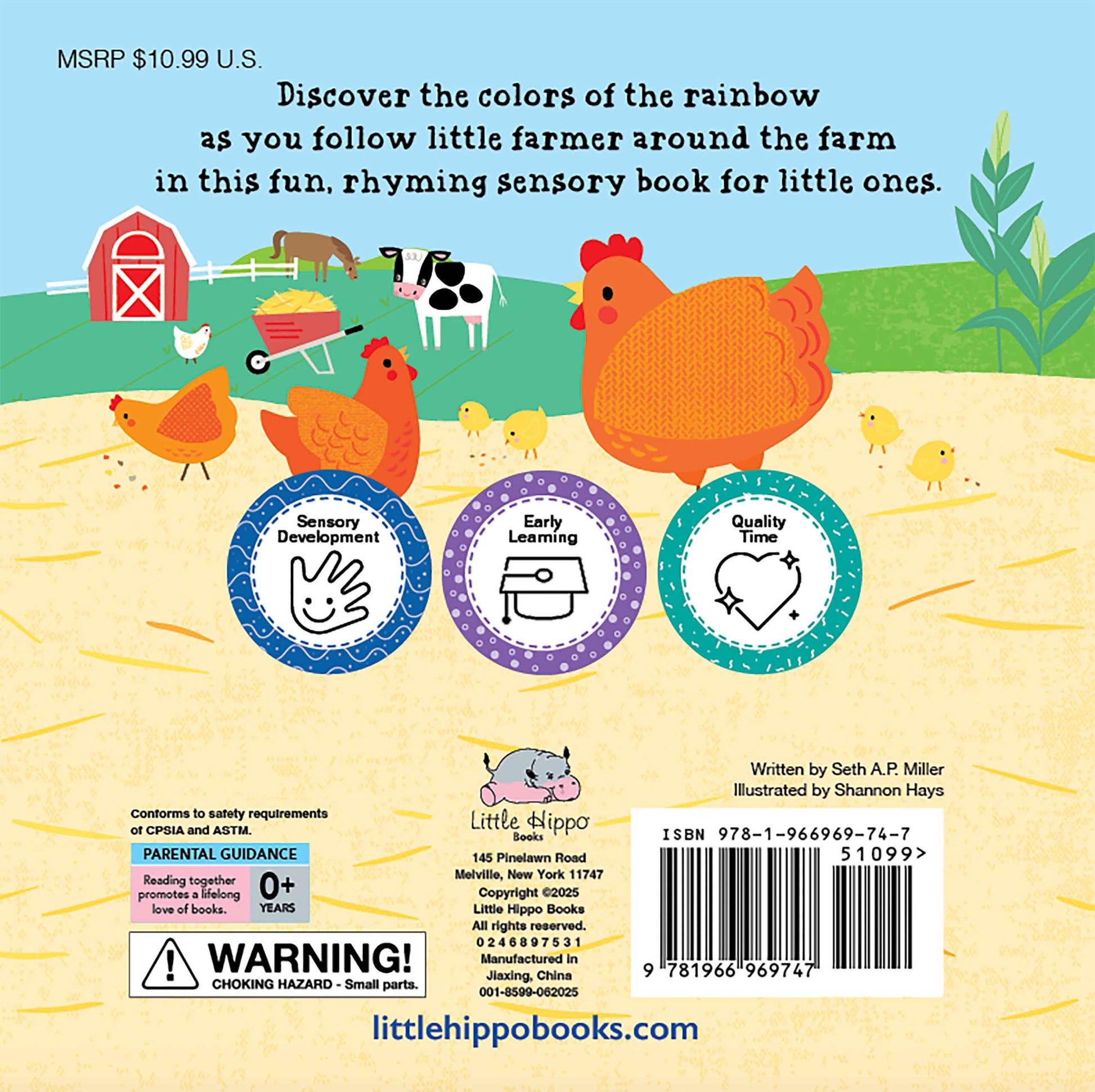 little hippo books rainbow on the farm touch and feel for toddlers