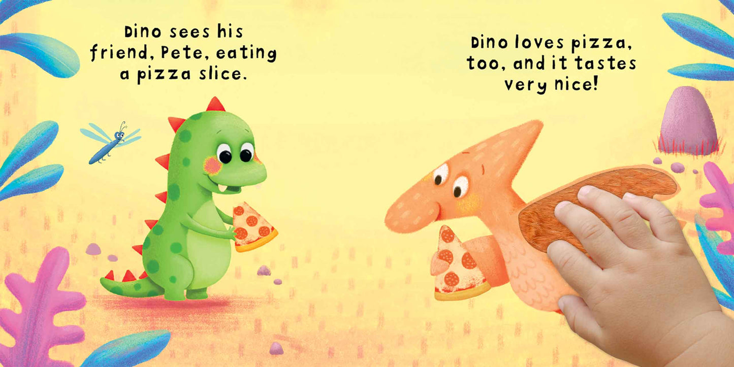 little hippo books dino loves pizza touch and feel storybook for toddlers