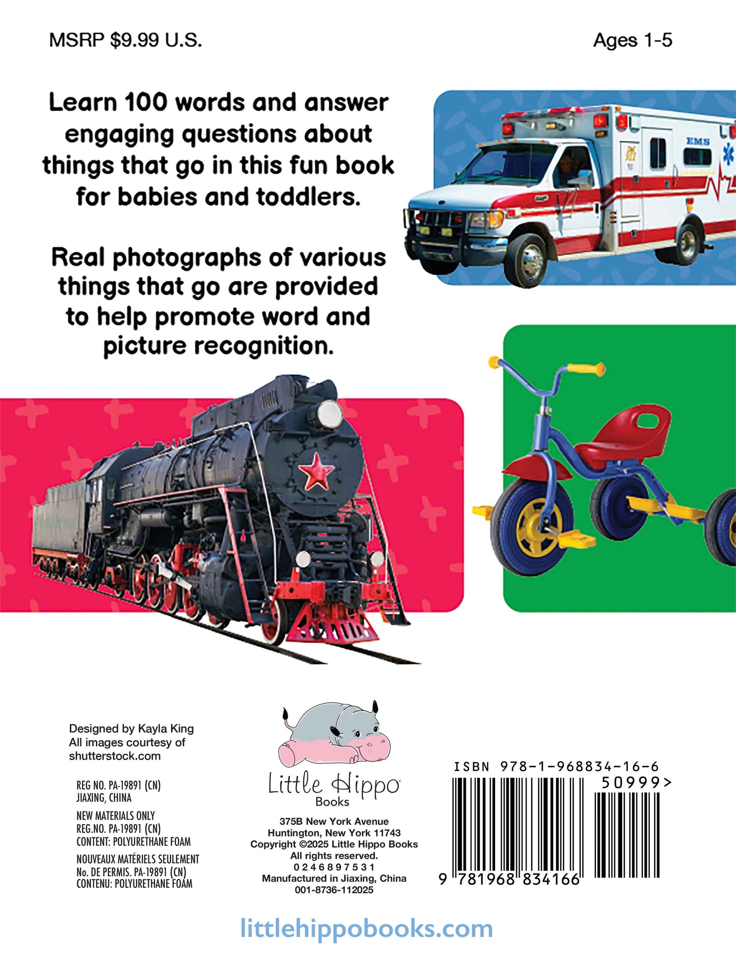 little hippo books brilliant baby 100 first things that go  book for toddlers