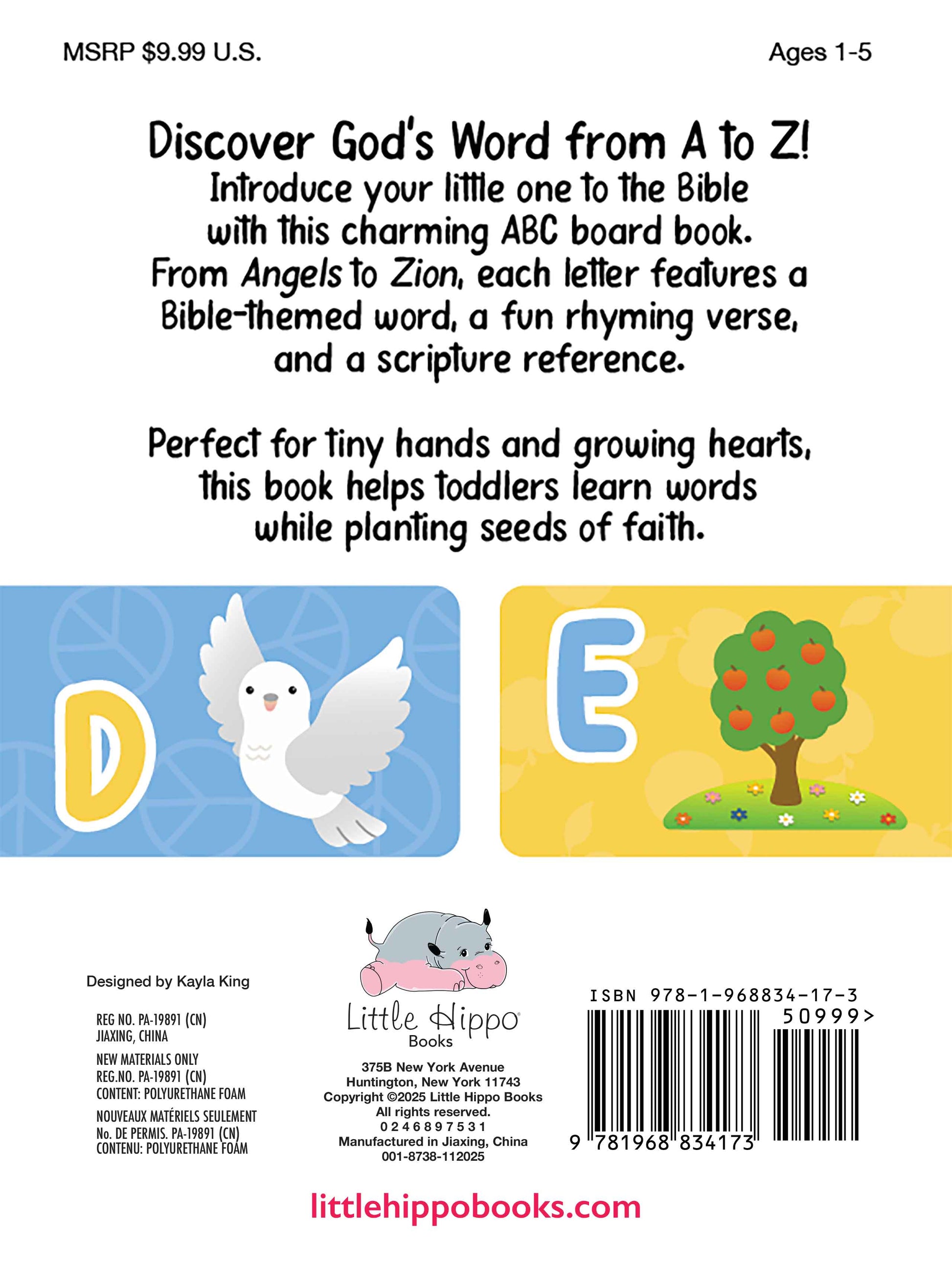 little hippo books ABCs of the Bible religious board book for children