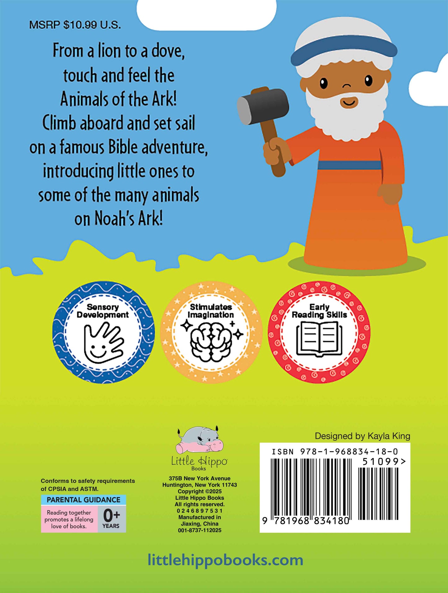 little hippo books animals of the ark religious sensory board book for toddlers
