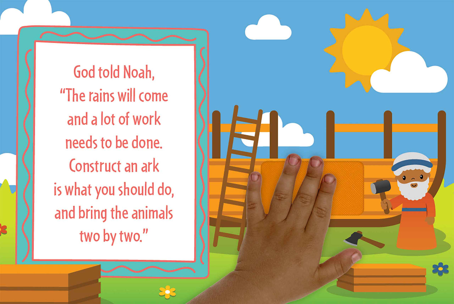 little hippo books animals of the ark religious sensory board book for toddlers