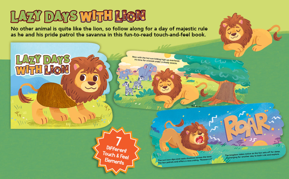 little hippo books lazy days with lion touch and feel for toddlers