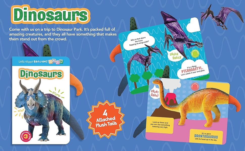 little hippo books touch and feel tails dinosaur sound book for toddlers