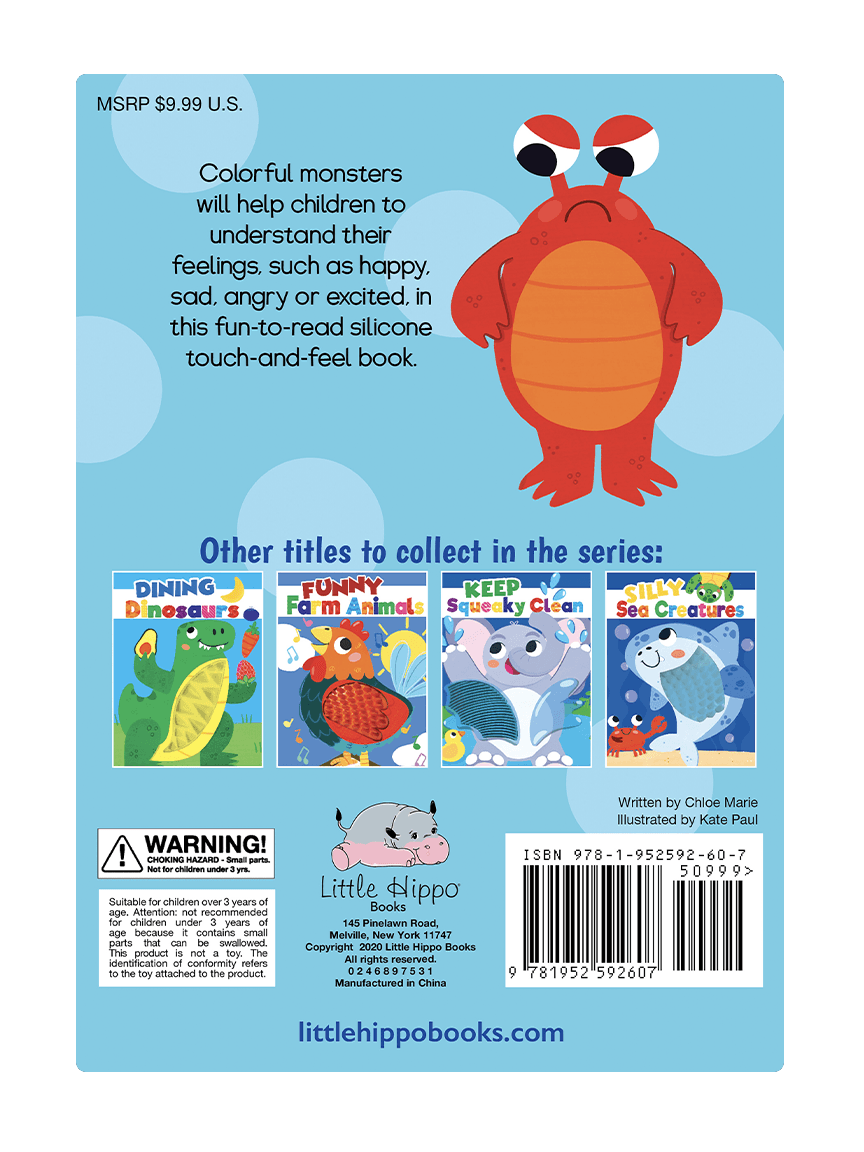 Little Hippo Books Silicone Touch and Feel Moody Monsters
