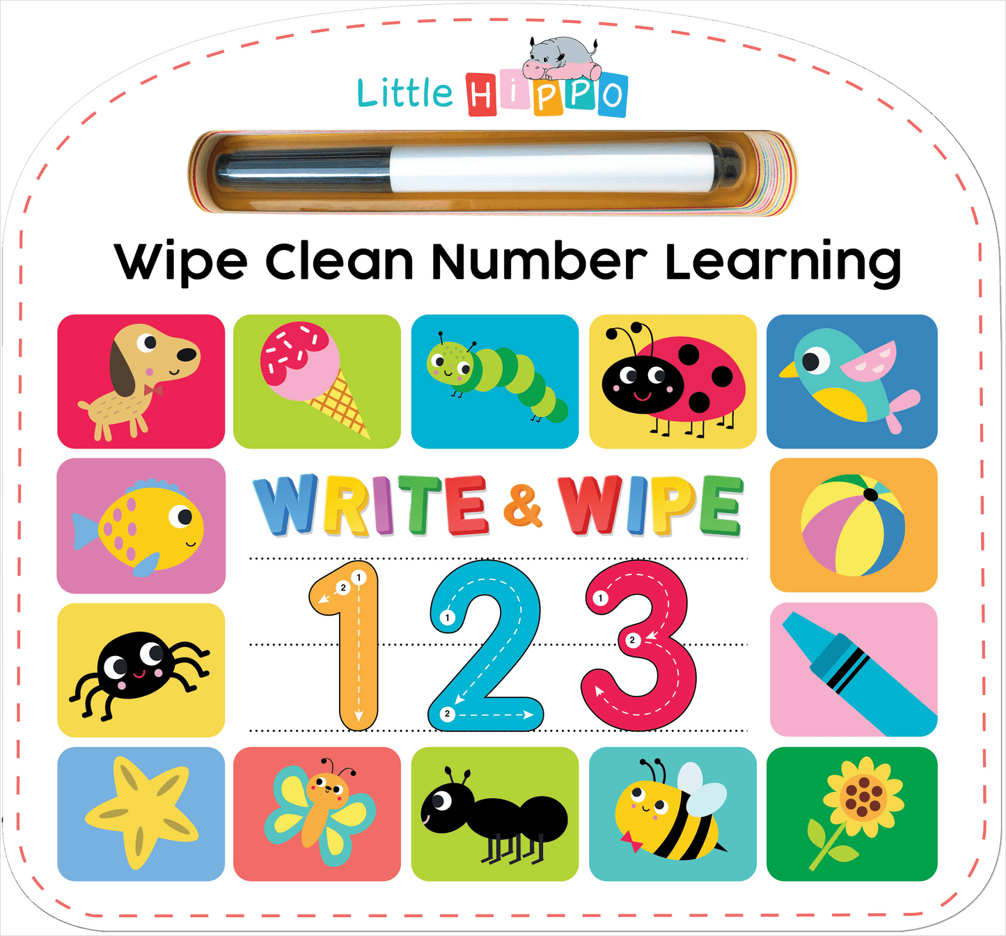 Little Hippo Books Wipe Clean Number Learning 123