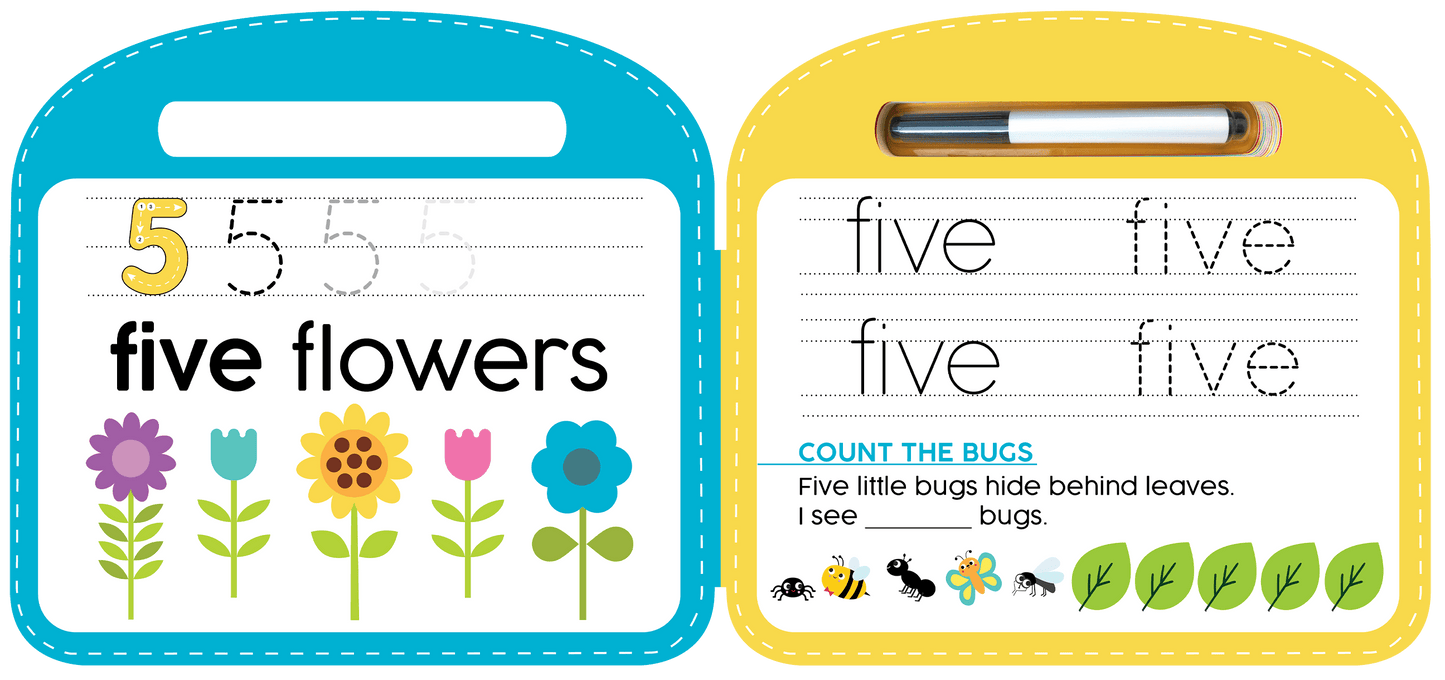 Little Hippo Books Wipe Clean Number Learning 123