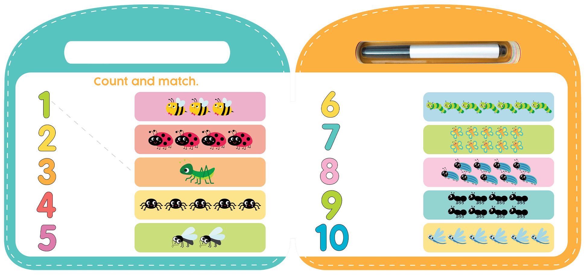 Little Hippo Books Wipe Clean Number Learning 123