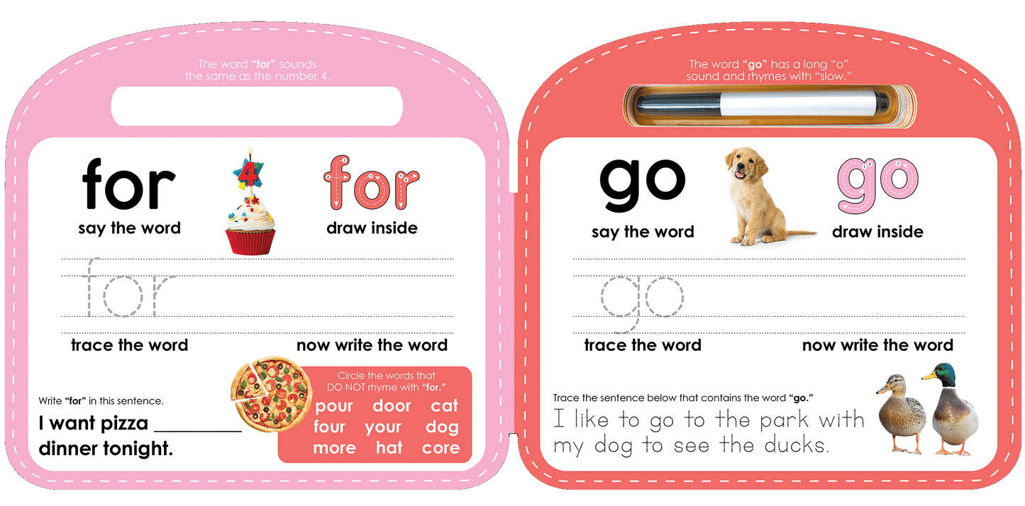 Little Hippo Books Wipe Clean Learning Sight Words